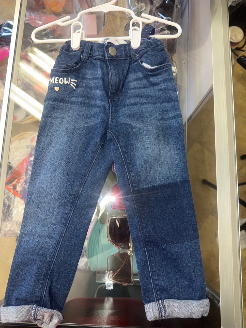 Old Navy Girls' Dark Blue 'Meow' Jeans